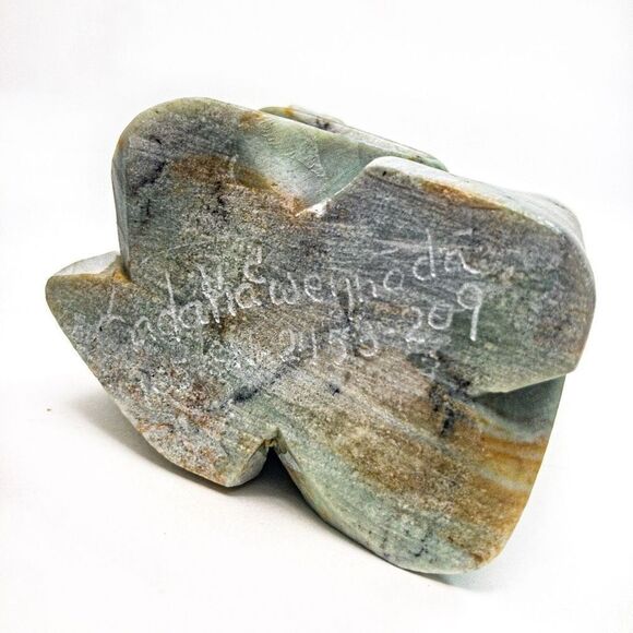 *Rare* Six Nations Iroquois False Faces SIGNED Soapstone Sculpture - Picture 6 of 13